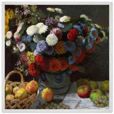 Still Life Wall Art Print of Flowers and Fruit for Elegant Home Decor - Vibrantwalls