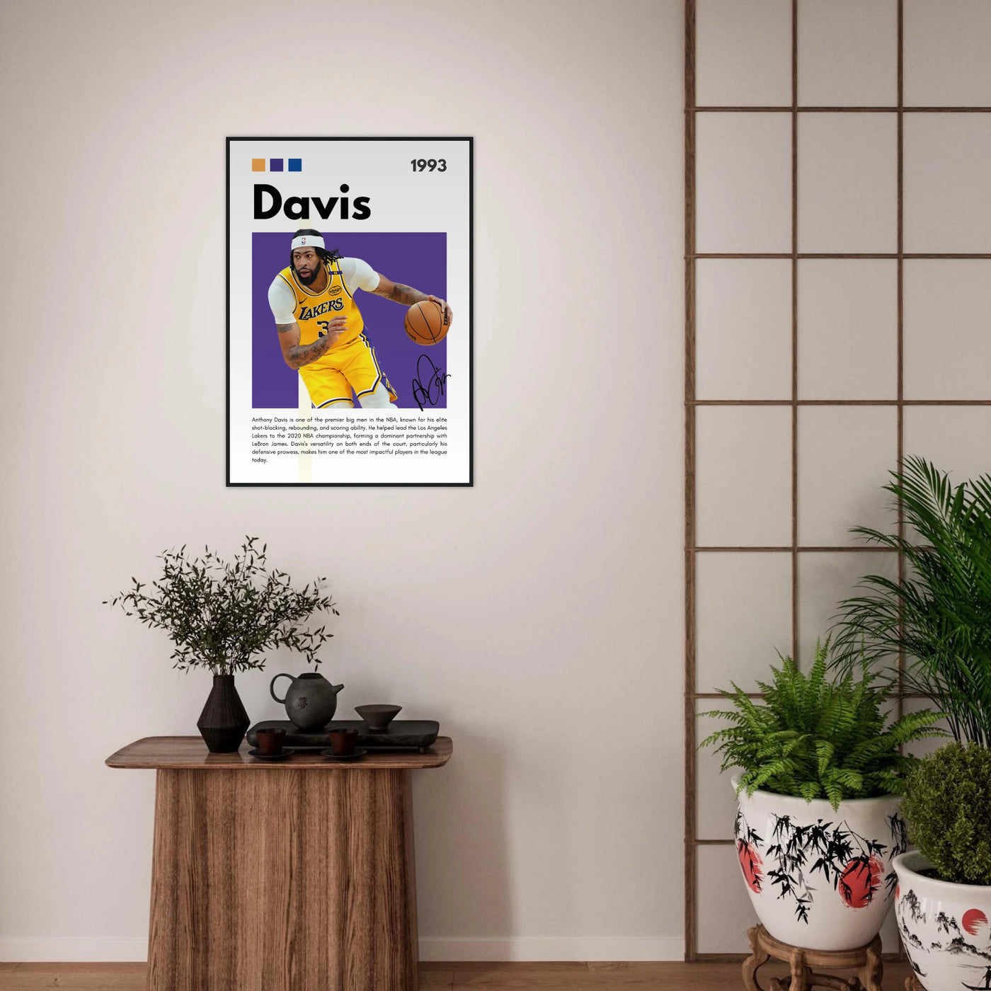 Anthony Davis Lakers Modern Basketball Art Print Vibrantwalls