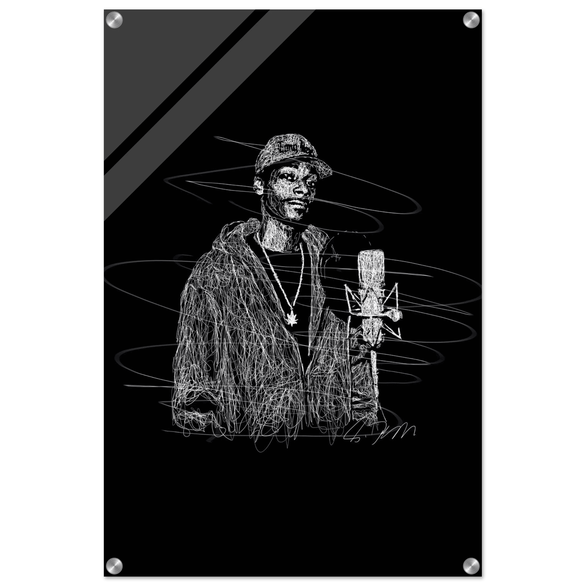Snoop Dogg 'Scribble' Acrylic Print – Iconic, Modern Hip-Hop Wall Art - Vibrantwalls