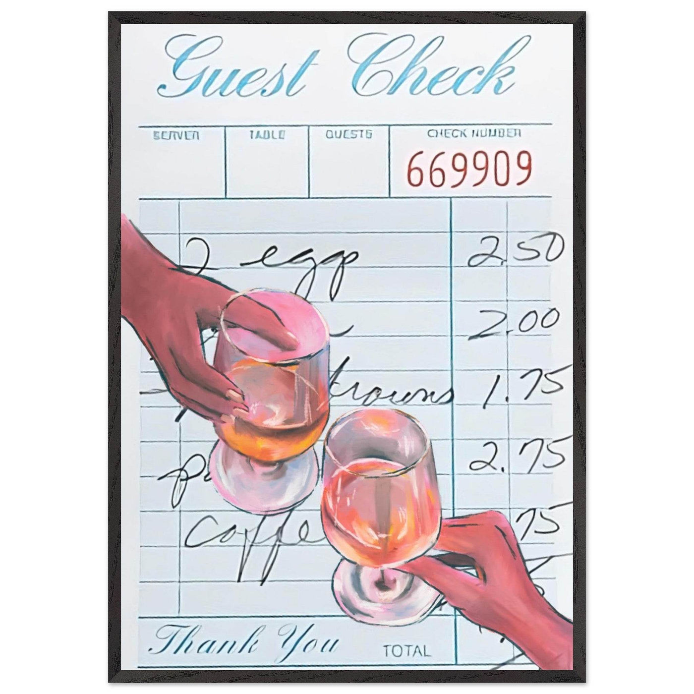 Retro Bar Tab Drink - Vibrantwalls