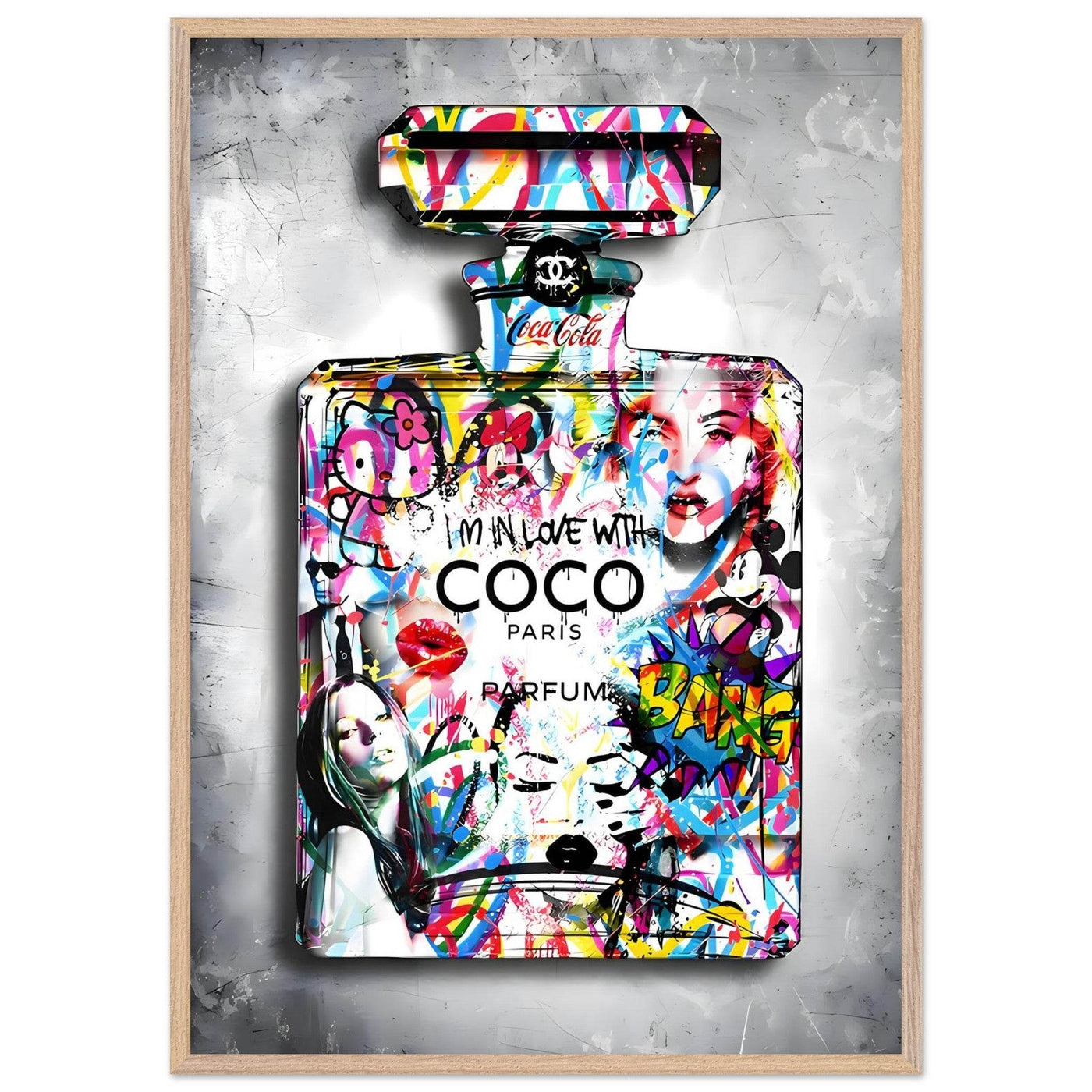 Vibrant Pop Art Chanel Perfume Bottle Print - Graffiti Chic Wall Decor for Fashion Lovers - Vibrantwalls