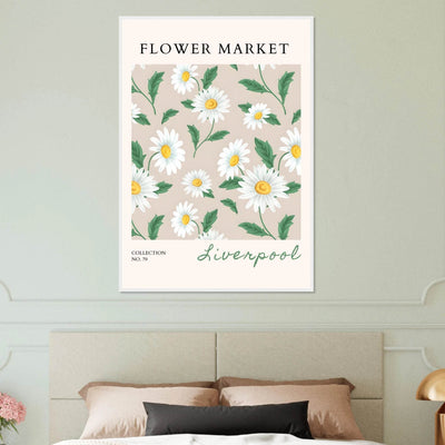 Charming Daisy Field Framed Poster – Botanical 'Flower Market' Art Print | Ready-to-Hang in Your Choice of Frame - Vibrantwalls