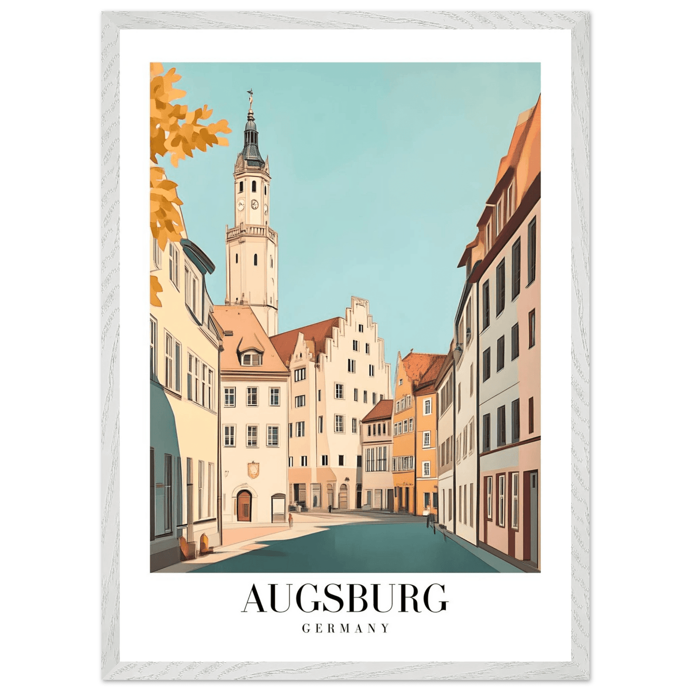 Augsburg Germany Framed Poster – Vintage European Cityscape Wall Art with Wooden Frame in Various Sizes - Vibrantwalls
