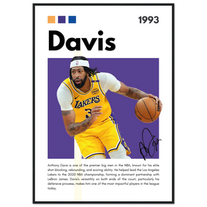 Anthony Davis Lakers Modern Basketball Art Print 70x100 cm 28x40″ Black frame Vibrantwalls