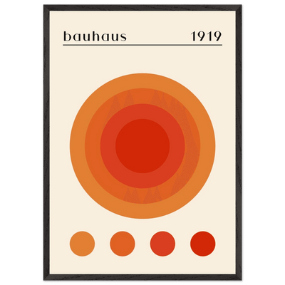 Bauhaus 1919 Orange & Red Circles - Vibrantwalls