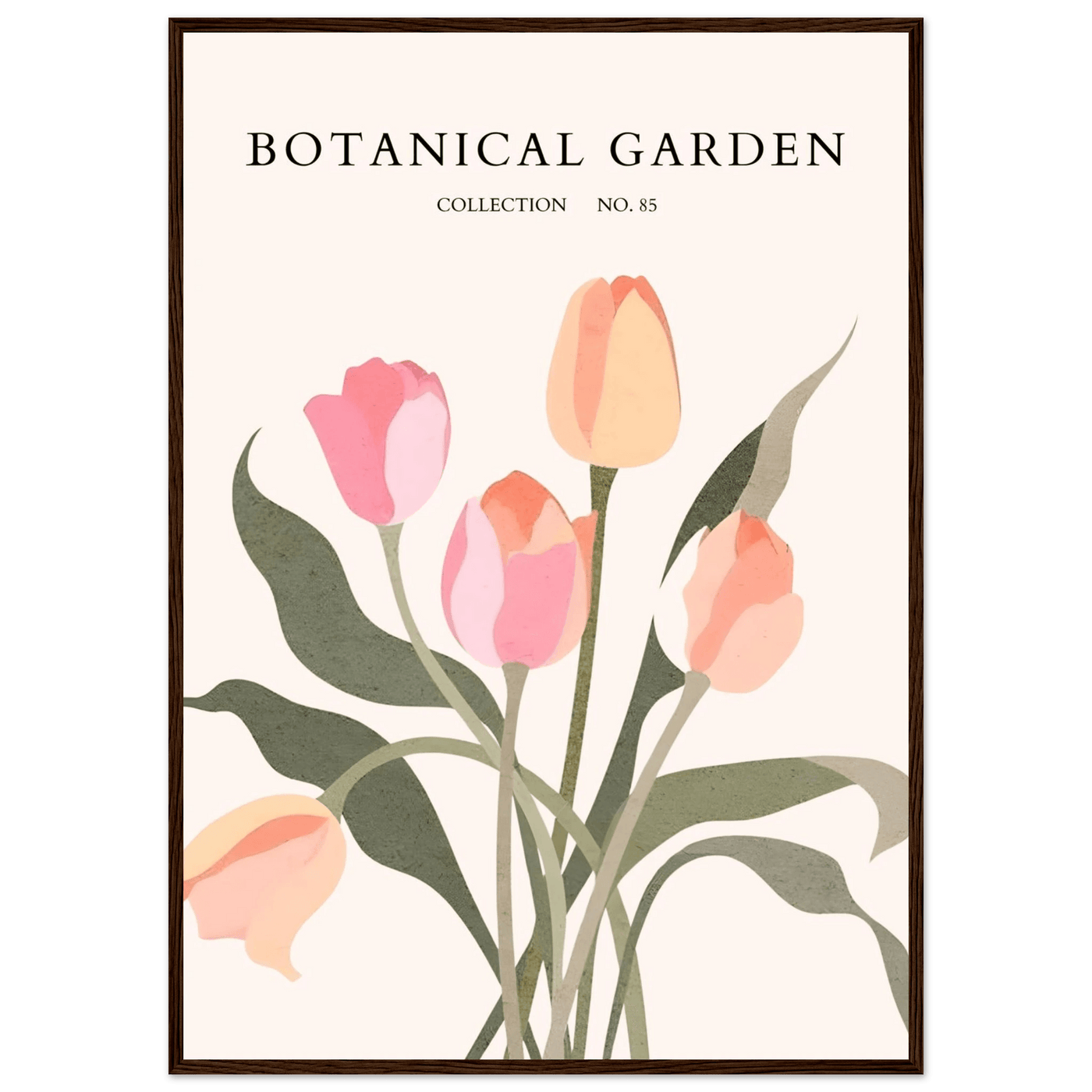 Botanical Garden Framed Posters – Soft Tulip Hues & Abstract Nature Art Prints | Ready-to-Hang in Your Choice of Frame - Vibrantwalls