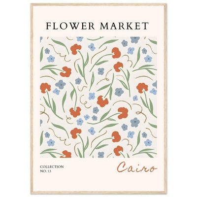 Flower Market Cairo Framed Poster – Abstract Floral Art Print | Earthy Tones & Ready-to-Hang Decor - Vibrantwalls