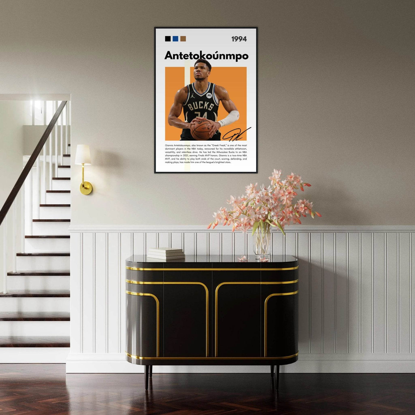 Giannis Antetokounmpo Greek Freak Bucks Poster - Vibrantwalls