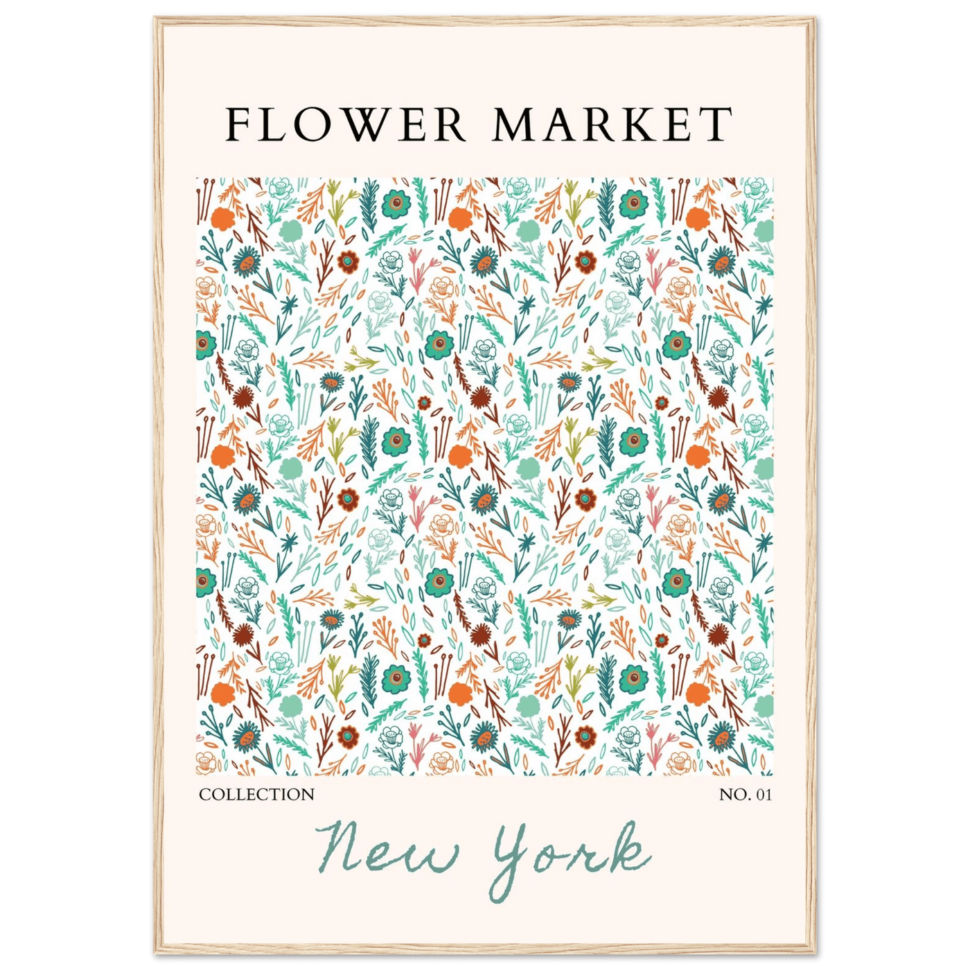 Flower Market New York Framed Poster – Whimsical Floral Art Print | Ready-to-Hang in Your Choice of Frame - Vibrantwalls