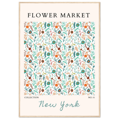Flower Market New York Framed Poster – Whimsical Floral Art Print | Ready-to-Hang in Your Choice of Frame - Vibrantwalls