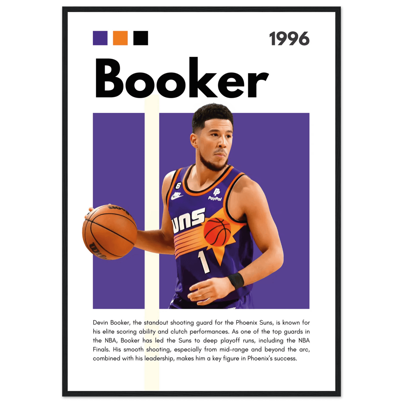 Devin Booker Phoenix Suns Modern Art Print - Vibrantwalls