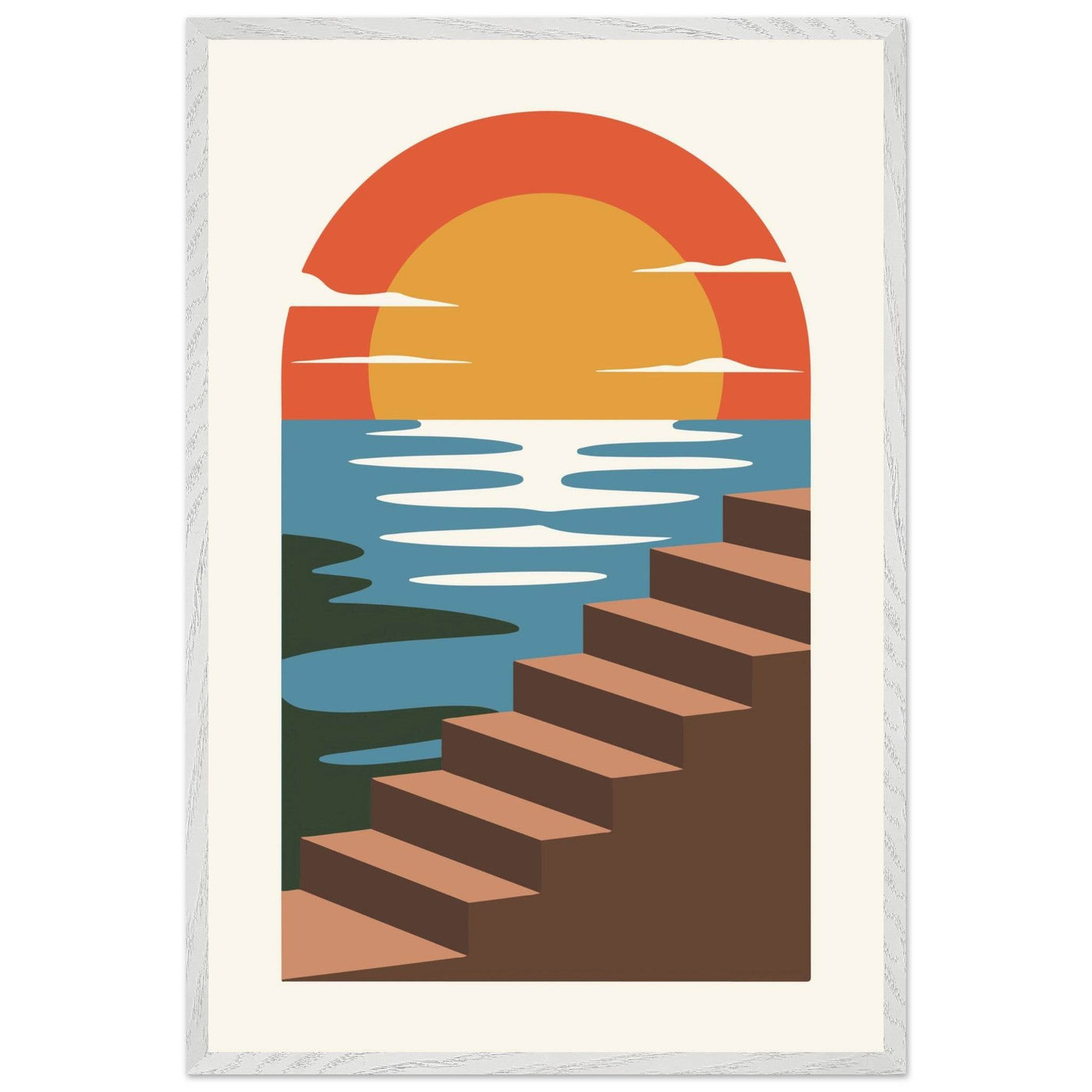 Coastal Steps Sunset Poster - Vibrantwalls