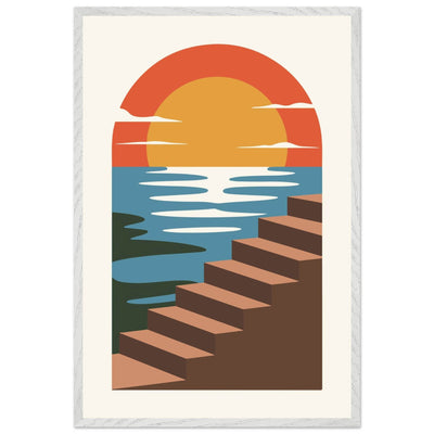 Coastal Steps Sunset Poster - Vibrantwalls