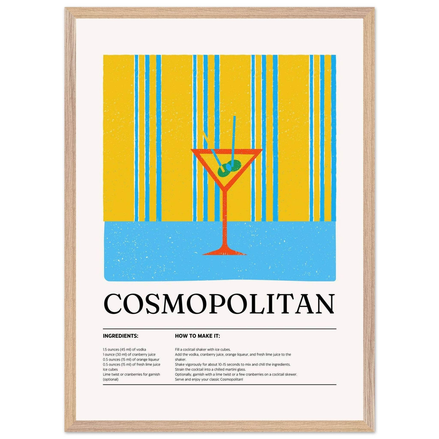 Cosmopolitan Cocktail Recipe City Chic Bar Print - Vibrantwalls