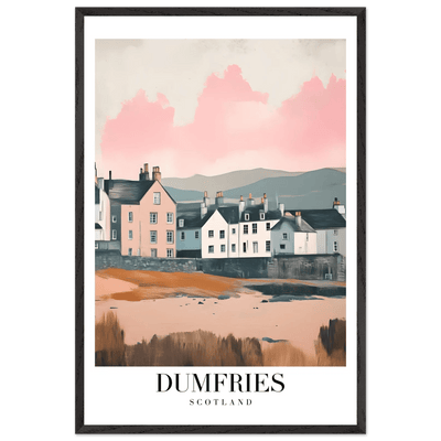 Dumfries Scotland Framed Poster – Pastel-Toned Vintage Travel Wall Art with Wooden Frame - Vibrantwalls