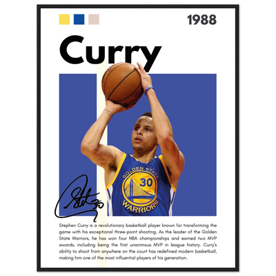 Stephen Curry Golden State Warriors Vintage Art 60x80 cm 24x32″ Black frame Vibrantwalls