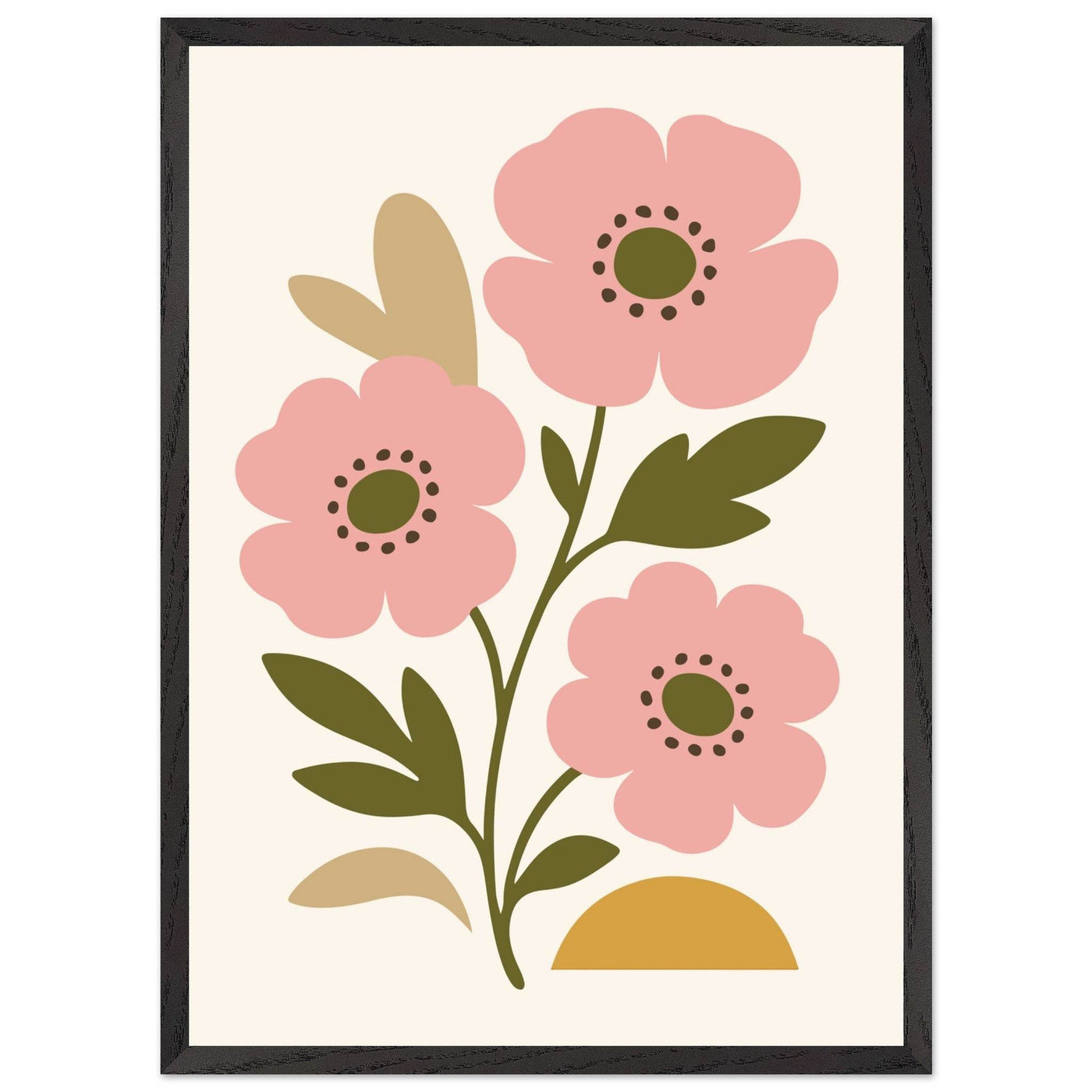 Abstract Floral Bloom - Minimalist Pink Flowers - Vibrantwalls
