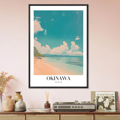Okinawa Japan Framed Poster – Vintage Beach Travel Wall Art with Wooden Frame - Vibrantwalls