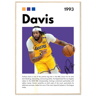 Anthony Davis Lakers Modern Basketball Art Print 70x100 cm 28x40″ Wood frame Vibrantwalls