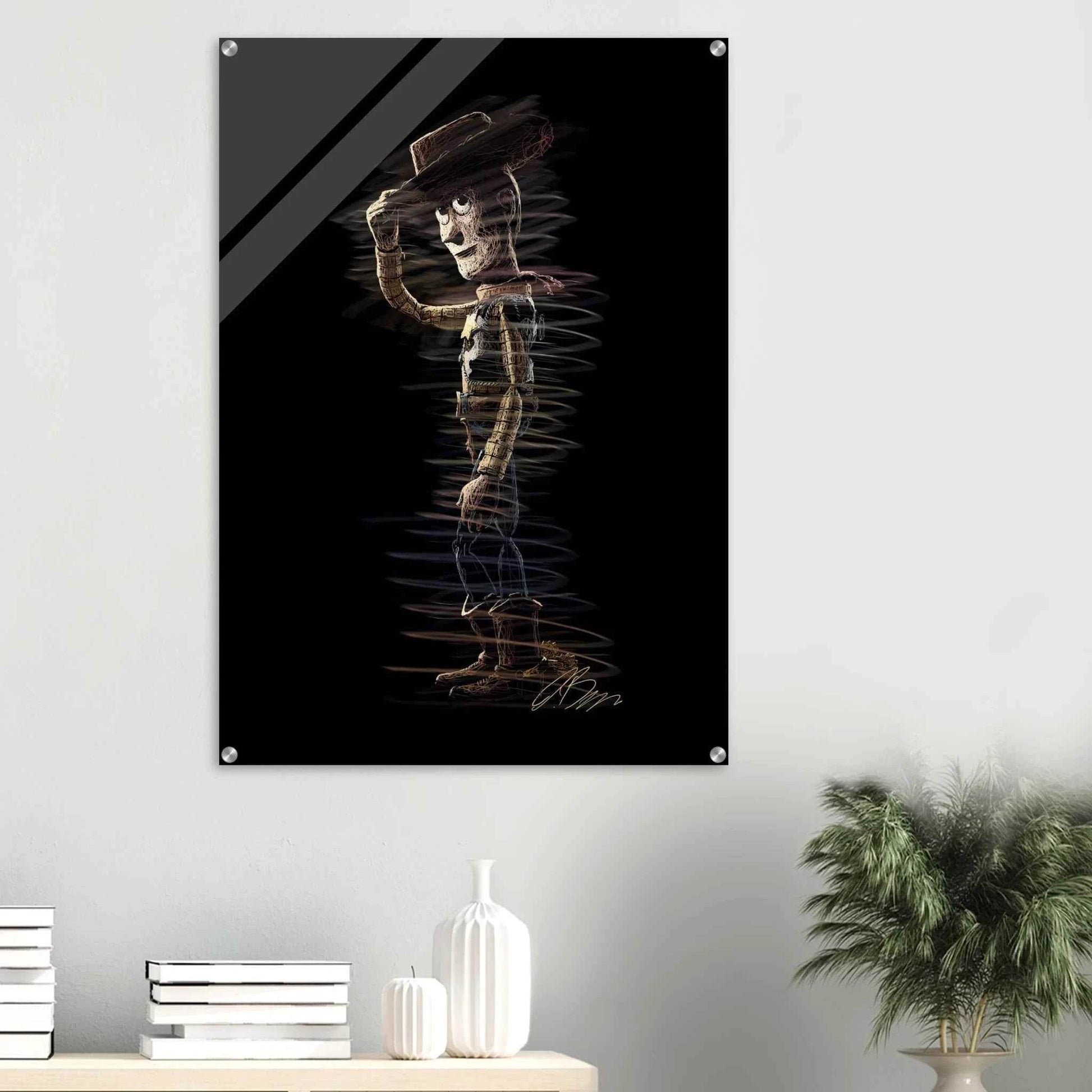 Abstract Woody 'Howdy' Acrylic Print – Dynamic, Whimsical, Modern Wall Art in Multiple Sizes - Vibrantwalls