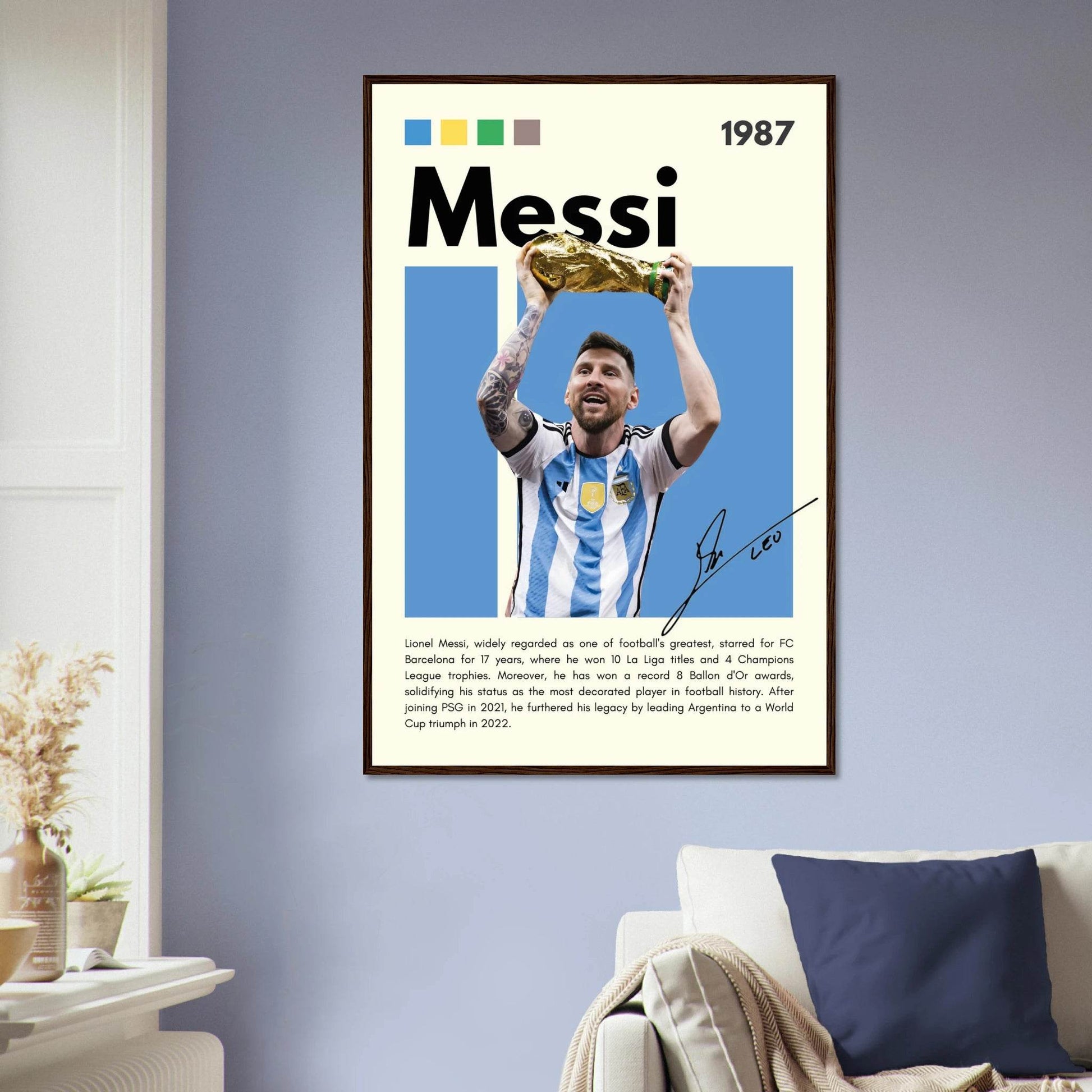 Lionel Messi World Cup Champion Football Legends Wall Art - Vibrantwalls