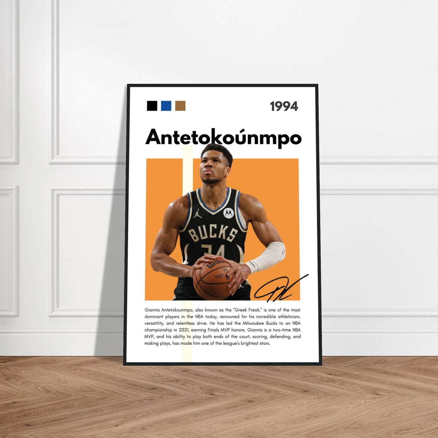 Giannis Antetokounmpo Greek Freak Bucks Poster - Vibrantwalls