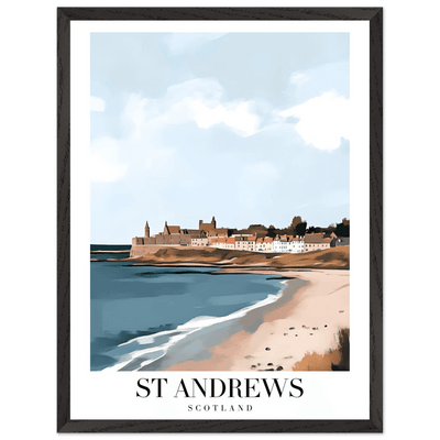 St Andrews Scotland Framed Poster – Coastal Town Wall Art with Wooden Frame - Vibrantwalls
