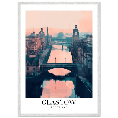 Glasgow Scotland Framed Poster – Atmospheric Cityscape Wall Art with Customizable Wooden Frame - Vibrantwalls