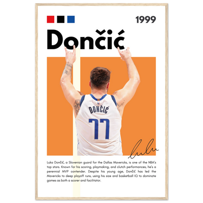 Luka Dončić El Matador Mavericks Framed Poster 60x90 cm 24x36″ Wood frame Vibrantwalls