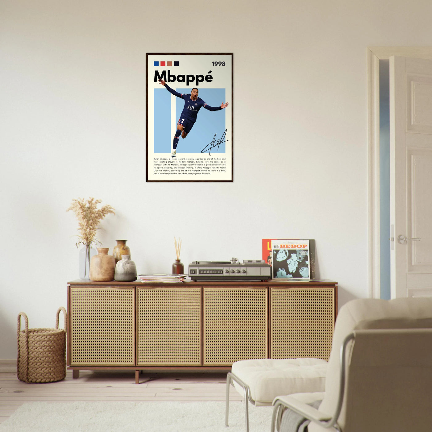 Kylian Mbappé PSG Soccer Framed Football Poster Vibrantwalls