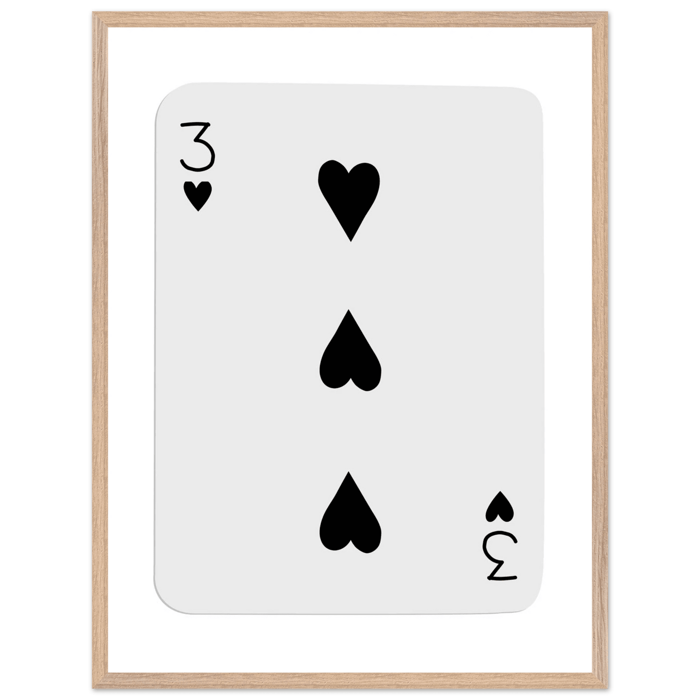 Poker Card Print - Three of Spades - Framed Wall Art, Eco-Friendly Wood Frame in Black, White, or Natural - Vibrantwalls