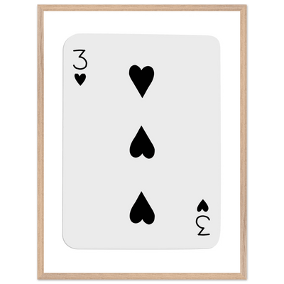 Poker Card Print - Three of Spades - Framed Wall Art, Eco-Friendly Wood Frame in Black, White, or Natural - Vibrantwalls