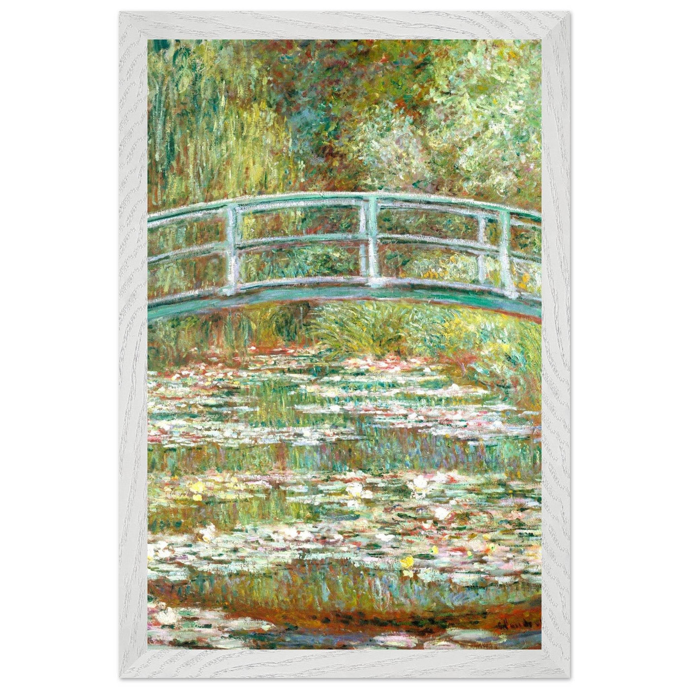 Bridge Over a Pond Art Print - Water Lilies Decorative Artwork for Your Space - Vibrantwalls