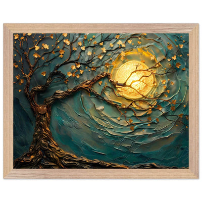 Teal Gold Tree of Life Pendant - Elegance in Nature's Design - Vibrantwalls