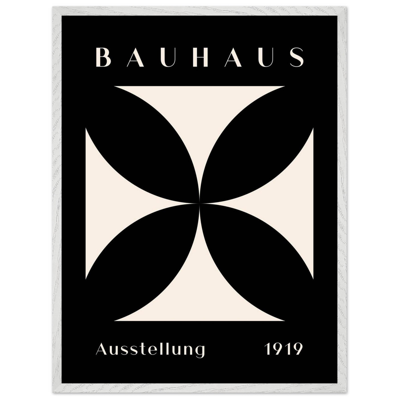 Bauhaus Ausstellung 1919 Black & Cream Minimalist - Vibrantwalls