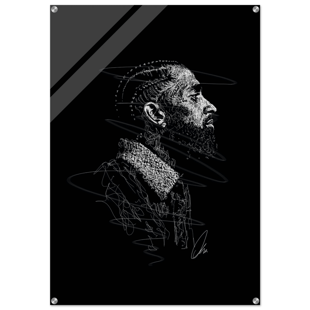 Nipsey Hussle Abstract Acrylic Print – Iconic, Contemporary, Durable Wall Art in Multiple Sizes - Vibrantwalls