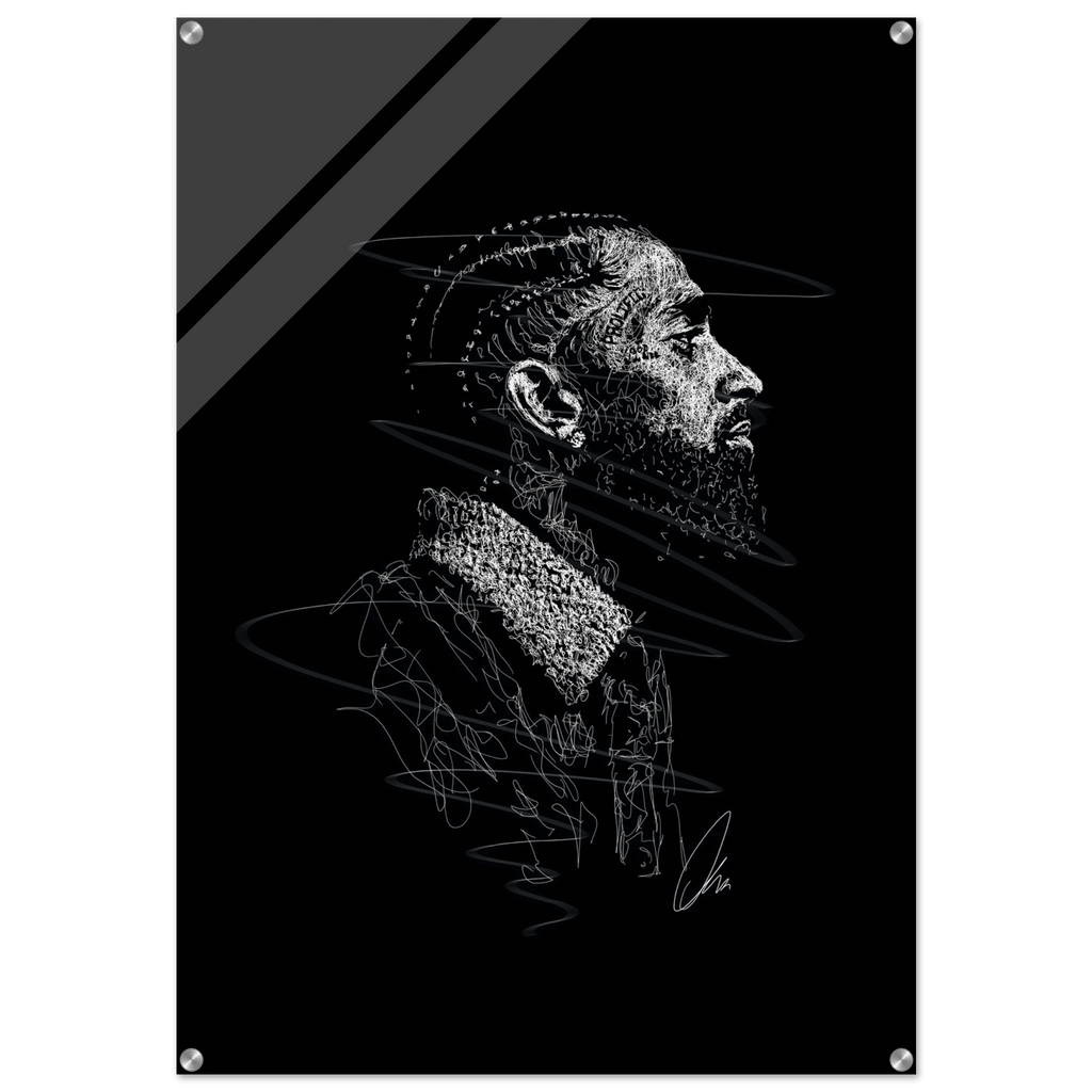 Nipsey Hussle Abstract Acrylic Print – Iconic, Contemporary, Durable Wall Art in Multiple Sizes - Vibrantwalls