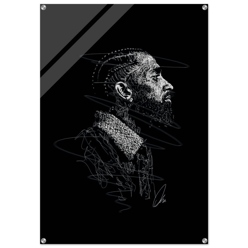 Nipsey Hussle Abstract Acrylic Print – Iconic, Contemporary, Durable Wall Art in Multiple Sizes - Vibrantwalls