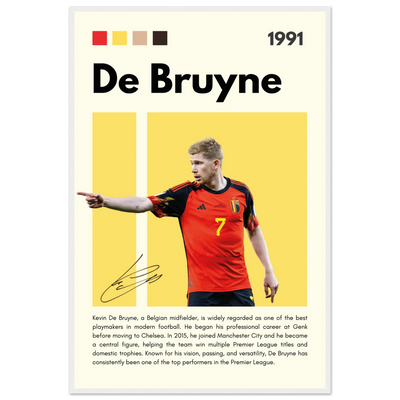 Kevin De Bruyne Football Legend Framed Poster – Vibrant Pop Art Print for Modern Fans 60x90 cm 24x36″ White frame Vibrantwalls