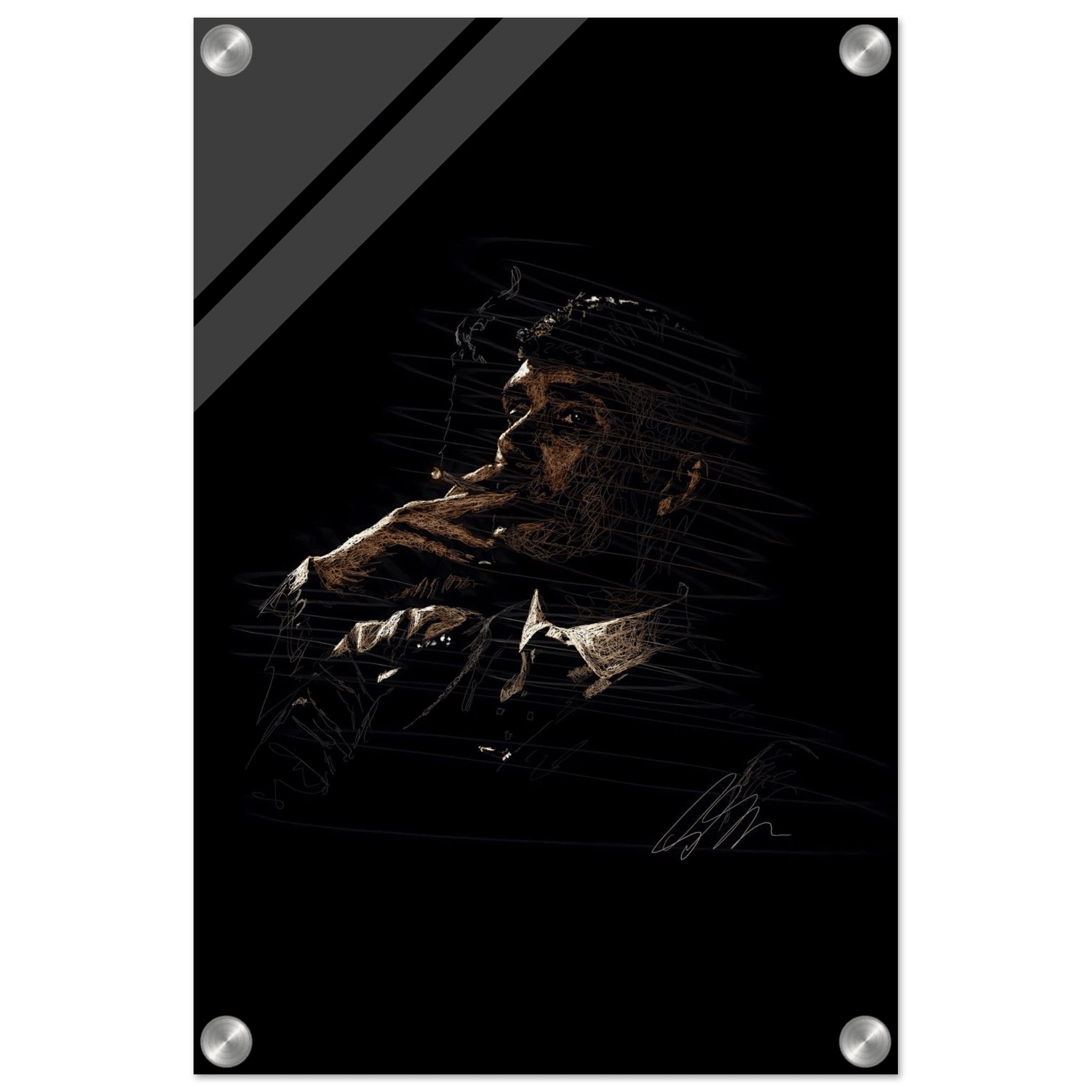 Thomas Shelby Acrylic Print - Distinctive Scribble Art for Enthusiasts - Vibrantwalls