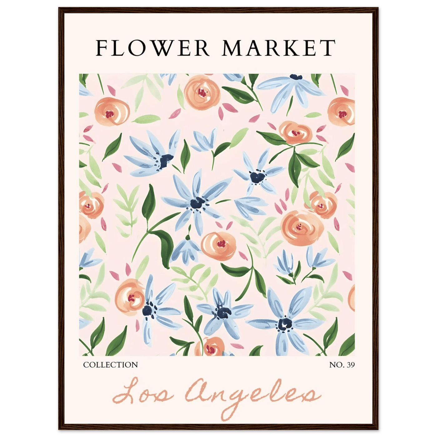 Abstract Floral Framed Poster – Pastel Blossom & Leaf Art Prints | Ready-to-Hang Wall Decor - Vibrantwalls