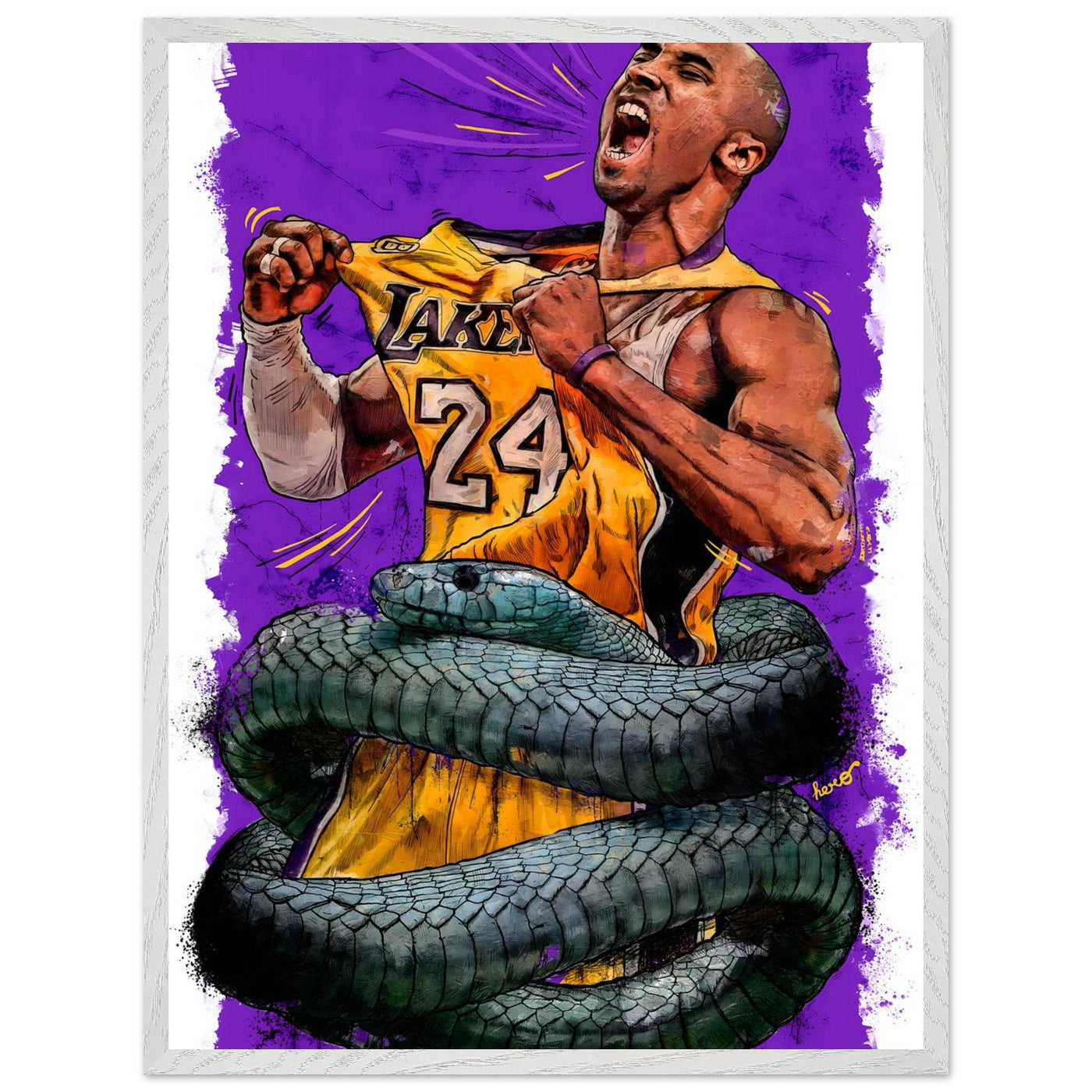 Kobe Bryant 'Black Mamba' Pop Art Poster – Eco-Friendly, Framed & Ready to Hang - Vibrantwalls