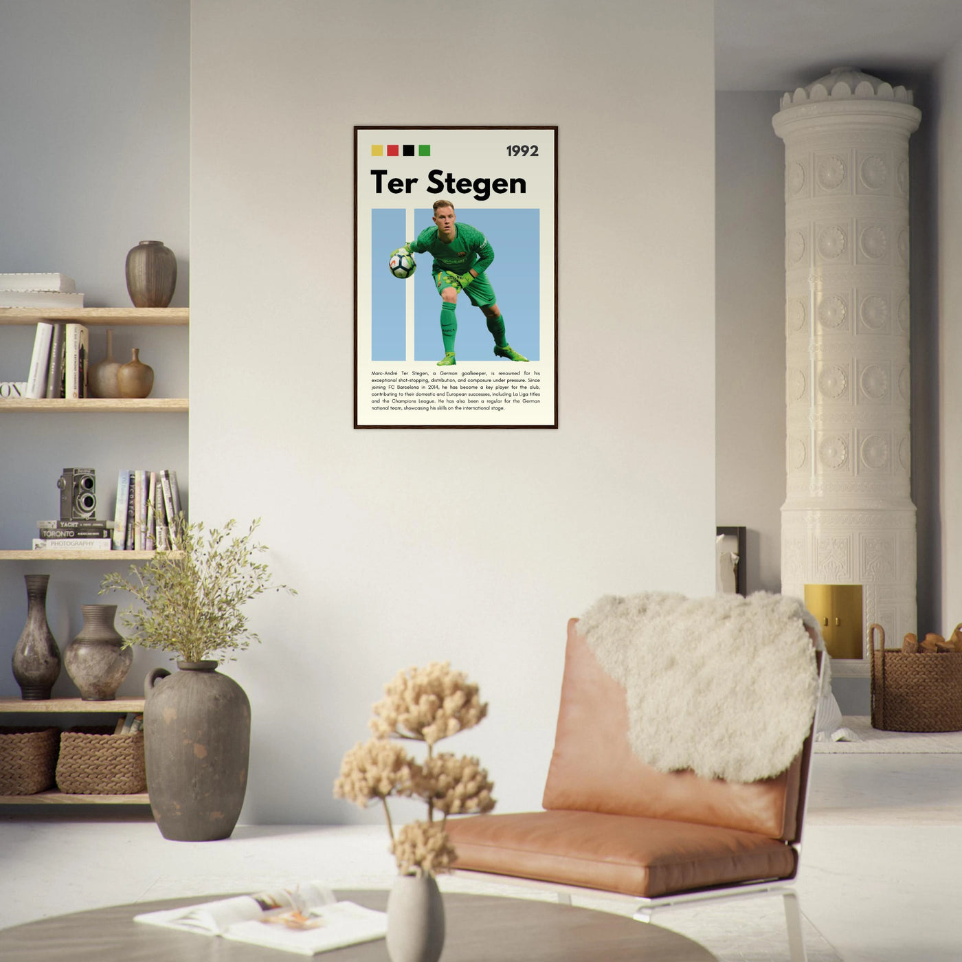 Marc-André Ter Stegen FC Barcelona Goalkeeper Framed Poster – Minimalist Football Art Print Vibrantwalls