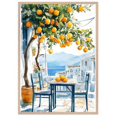 Mediterranean Lemon Tree Decor with Sea View Charm - Vibrantwalls