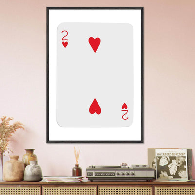 Two of Hearts Poker Card Print - Framed Wall Art, Eco-Friendly Wood Frame in Your Choice of Size & Finish - Vibrantwalls