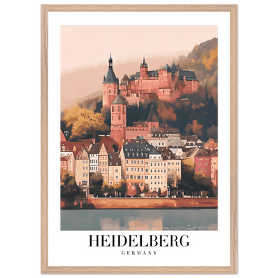 Heidelberg Germany Framed Poster – Vintage Travel Wall Art in Warm Autumn Hues - Vibrantwalls