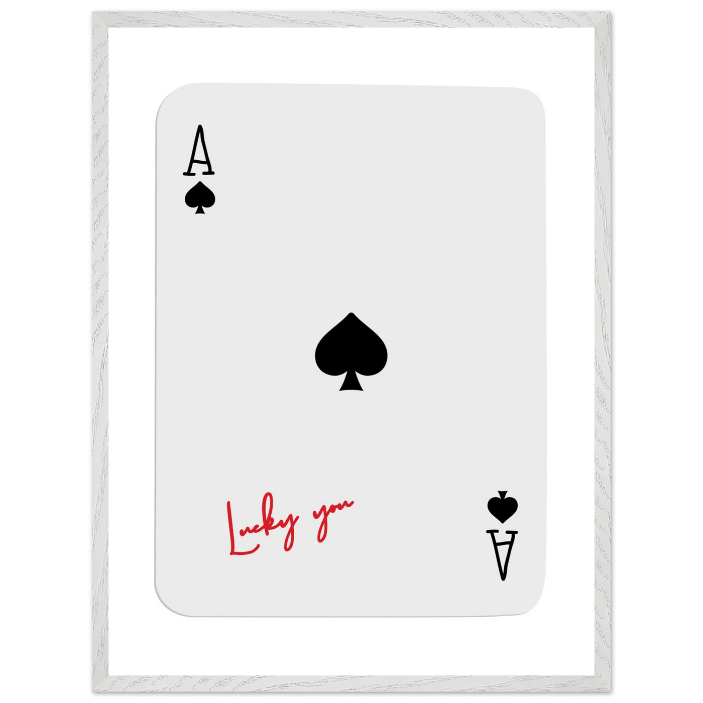 Ace of Spades Lucky You Print - Elegant Card Game Wall Art, Eco-Friendly Framed Poster in Multiple Sizes & Finishes - Vibrantwalls