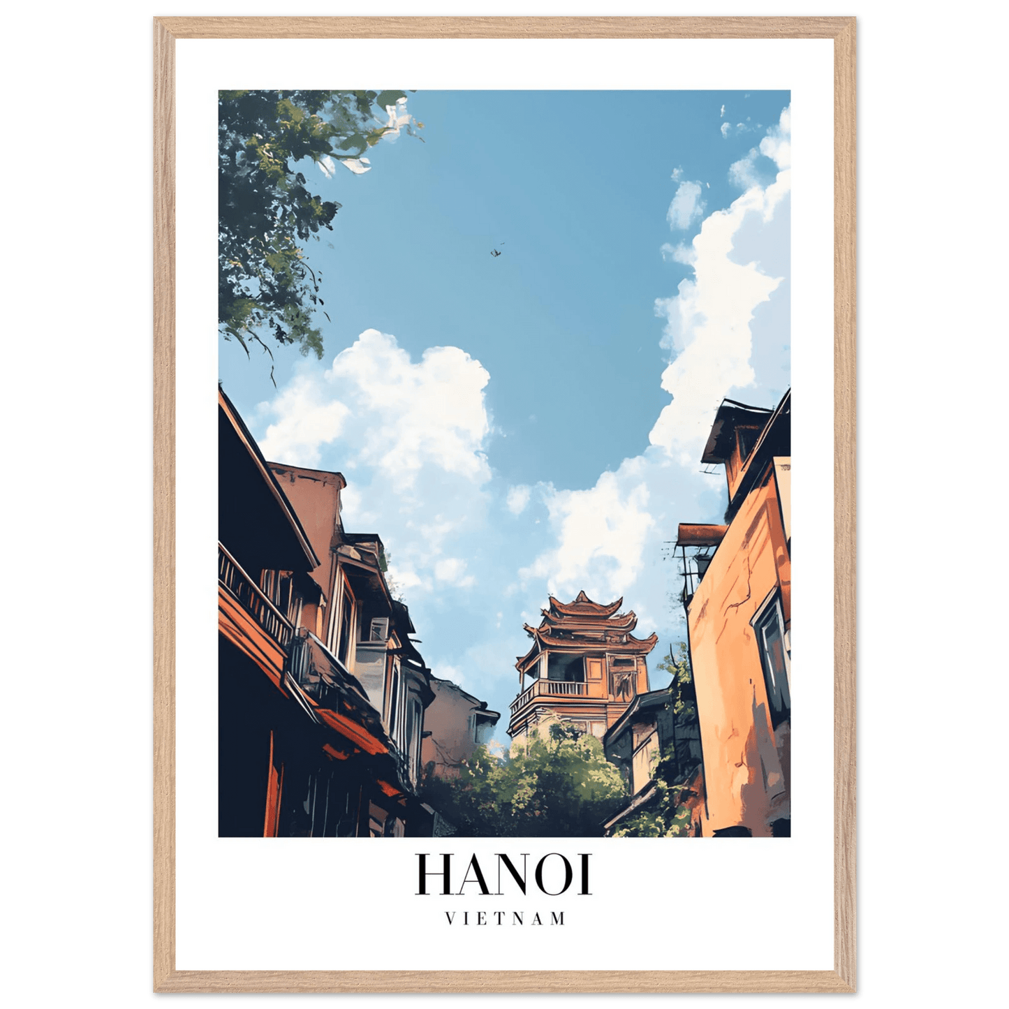 Hanoi Vietnam Scenic Cityscape Vintage Travel Poster - Wall Art - Vibrantwalls