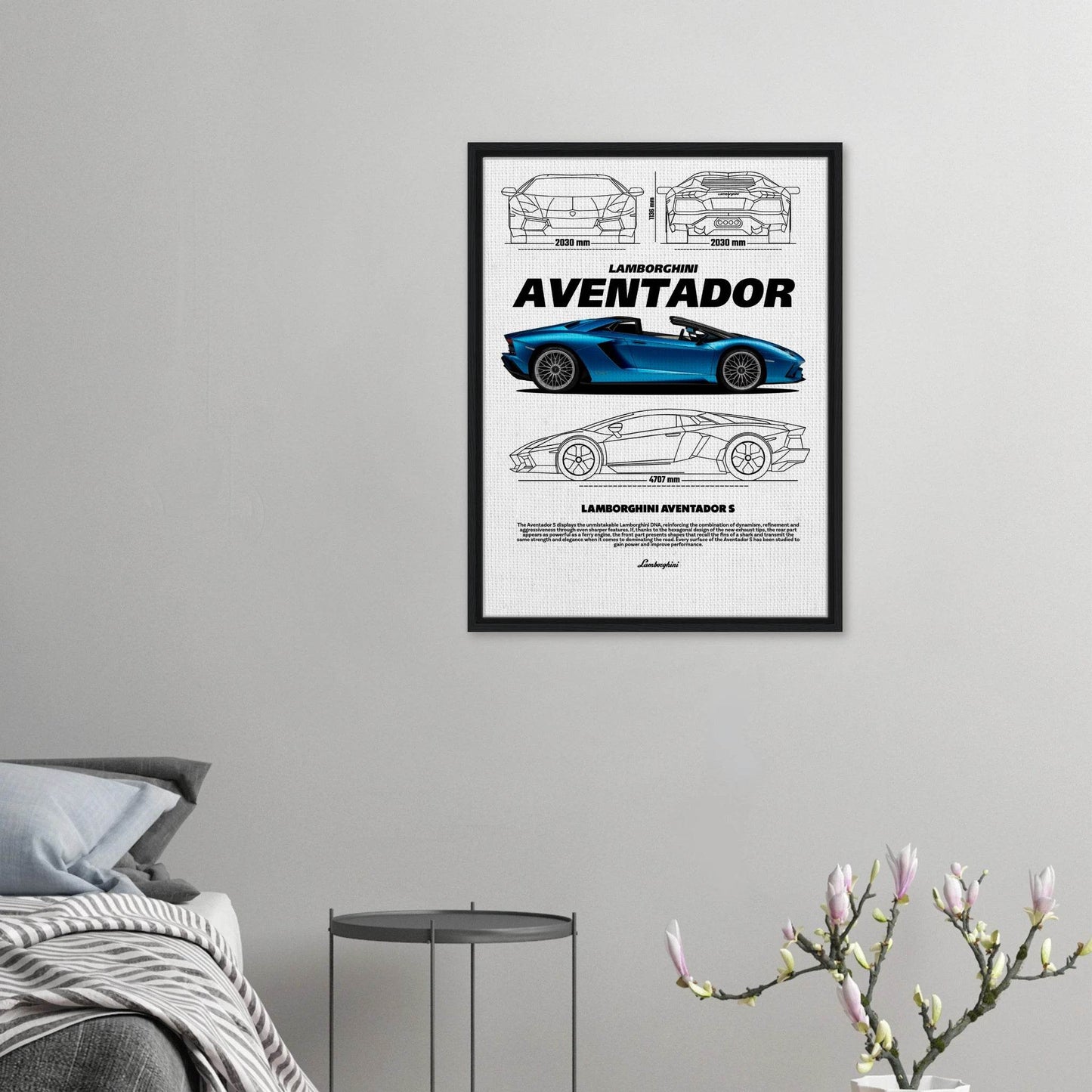 Aventador S Vintage Classic Car Canvas Poster - Wall Art - Vibrantwalls