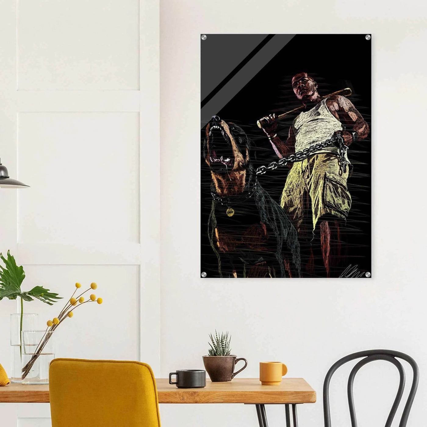Connor McGregor & Rottweiler Sketch Acrylic Print – Dynamic, Modern, Conversation-Starting Wall Art - Vibrantwalls